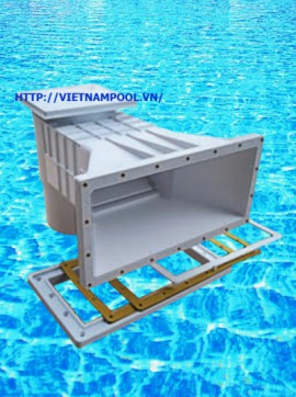 Skimmer lọc nước bề mặt bể bơi dùng tấm phủ PVC